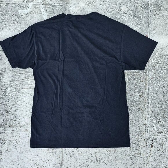 DOM Men Tee Black Cotton Crew Neck Tshirt YEAH NO T Shirt Size L 42-44 - Picture 2 of 6